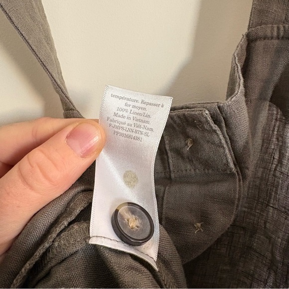 Everlane Women's Green 100% Linen Jumpsuit Wide-Leg Adjustable Straps Size 0 - Picture 11 of 12